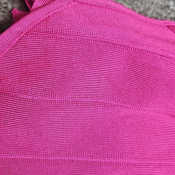 NWT Herve Leger x Forever 21 Hot Pink Knit Bandage Halter Top Sz Large - Picture 9 of 11